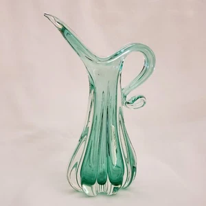 Brocca in vetro artistico di Murano con adesivo originale Made in MURANO altezza 91/2" vintage - Foto 1 di 24