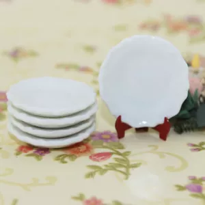 Vajilla de cocina bandeja platillo platos de cerámica miniatura para casa de muñecas 1:12 6 piezas - Imagen 1 de 3