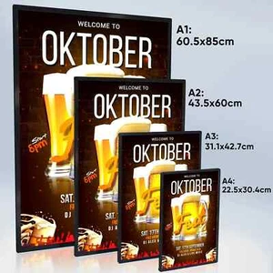 A3 A4 LED Backlit Movie Poster Art Picture Frame Light Box Advertising Display - Picture 1 of 10