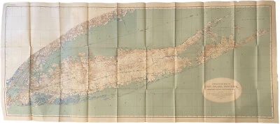 Topographic Map of Long Island, New York, 1913, Julius Bien/US Geological Survey - Image 1 of 4