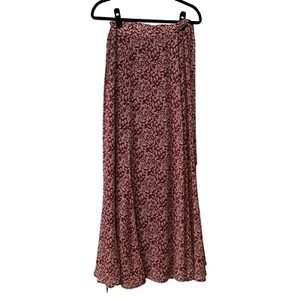 NUEVO CON ETIQUETAS New York & Company Maxi Largo Floral Rojo Verdadero Falda Envolvente Talla Pequeña - Imagen 1 de 9