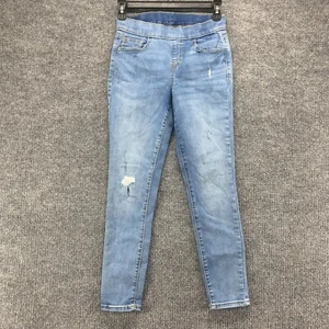 Cat & Jack Jeans Girls 12 Blue Pull On Jegging Distressed Light Wash 26x24 - Picture 1 of 15