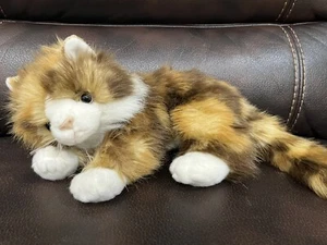 Ty Classic Plush Cat 12” Jumbles Calico Brown Tabby Cream Realistic 2014 - Picture 1 of 14