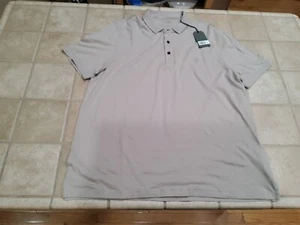 Allsaints Vidal Polo Shirt Mens XXL Taupe Short Sleeves Soft Casual Cotton - Picture 1 of 17