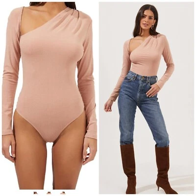 ASTR the label Size Large Blush Pink Bodysuit Top Women Della Thong Long Sleeve - Image 1 of 4