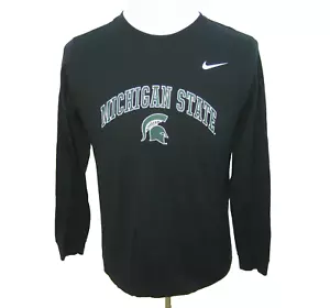 MICHIGAN STATE Spartans Boy's Size XL Black NIKE Long Sleeve T-Shirt 100% Cotton - Picture 1 of 5