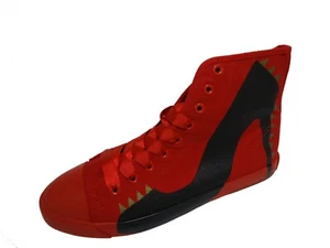 Women Casual Wear Sneaker by BE&D - Red Canvas With Black - Picture 1 of 1