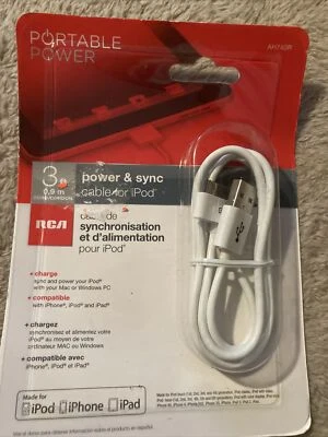 RCA AH740R  iPhone, iPod, iPad power & sync cable for iPod 3 ft - Image 1 of 4