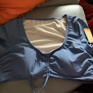 Women’s New Kona Sol XL 16/18 Blue Bathing Suit Top With Sleeves - Picture 1 of 22