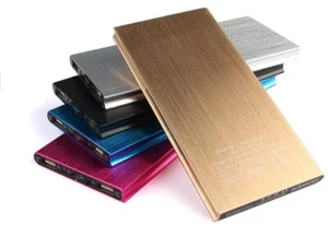 Power Bank 20000mah Dual USB with LED Light For Iphone Android Gold Color. - Picture 1 of 5