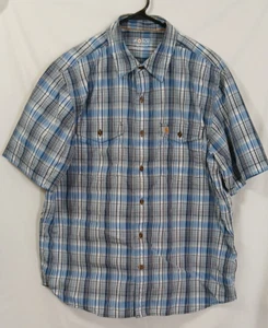 Carhartt Force Abotonable Para Hombres XL Calce Relajado Cuadros Manga Corta Bolsillos Informal - Imagen 1 de 13