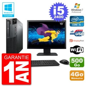 PC LENOVO M82 SFF Bildschirm 19 " i5-2400 RAM 4Go Disc 500Go Dvd-Brenner Wifi W7 - Bild 1 von 1