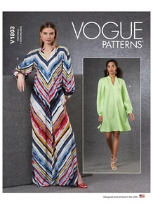 Vogue Sewing Pattern 1803 Misses 16-26 Dresses Bias Cut with Side Slits inc Maxi - Picture 1 of 7