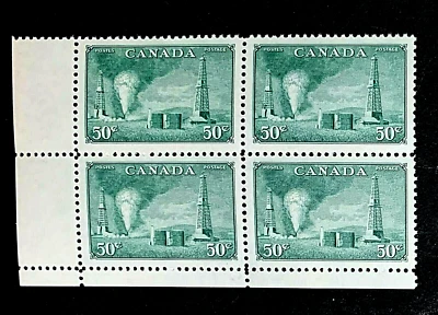 *CHOICE* Canada Sc#294 Oil Wells (1950), MINT NH, LL Corner Block 4 w/ selvedge - Image 1 of 2