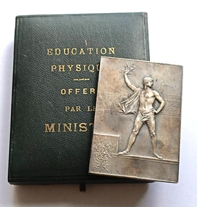 Antique 1900 Olympic Games Medal Bronze Silvered France Minister Gift JO jeux - Picture 1 of 5