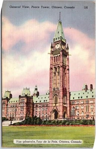 Ottawa Canada CAN, 1950 General View, Peace Tower, Building, Vintage Postcard - Picture 1 of 2