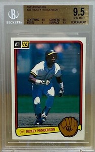 RICKEY HENDERSON 1983 DONRUSS #35 BGS 9.5 GEM MINT HIGHEST GRADED VERSION #1/25