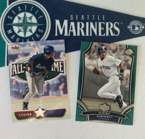 2002 Fleer Ultra ICHIRO ALL STAR GAME #205 & 2005 Upper Deck SWEET SPOT #8 Lot