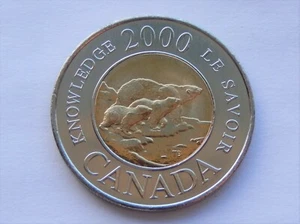 2000 Canada "Knowledge" 2 Dollar Coin "from a Mint Roll"  SB5951 - Bild 1 von 2