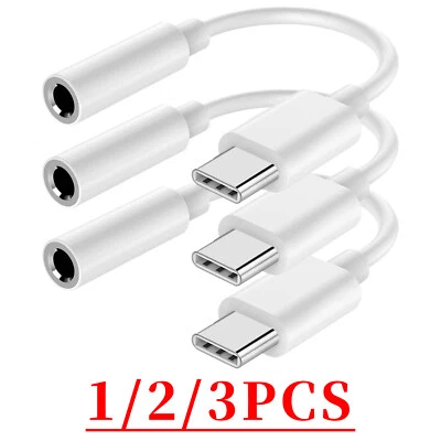 Paquete de 3 adaptadores USB-C tipo C a conector de auriculares AUX de 3,5 mm para iPhone 15/Android Foto 1 de 4