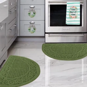 Green Kitchen Rugs for Floor 2 Piece 18”X30”, Non Skid Washable Kitchen Mats, Ab - Picture 1 of 12