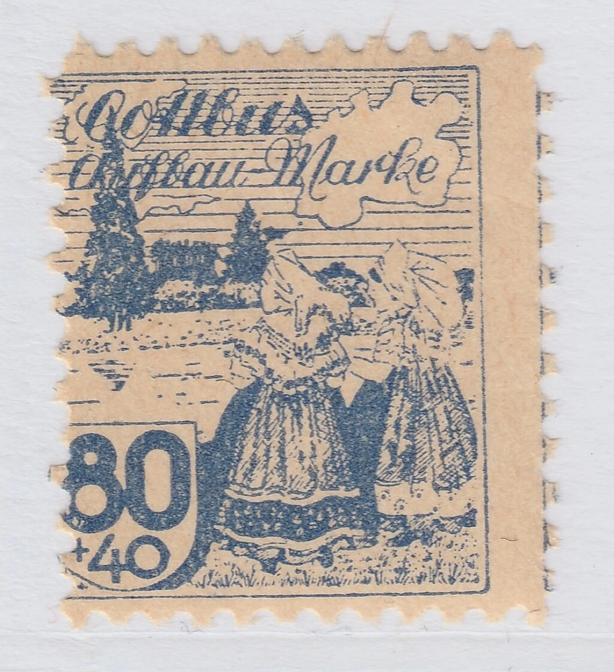 Cottbus WWII Germany World War II Local Stamp 1946 80+40pf MLH** A20P4F83 - Image 1 of 1