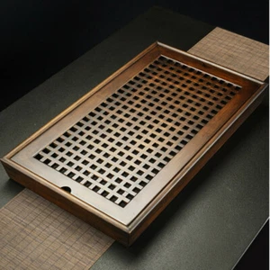 Luxus Schwer Bambus Kung Fu Gongfu Teetablett Serviertisch Platte Wasserspeicher - Bild 1 von 15