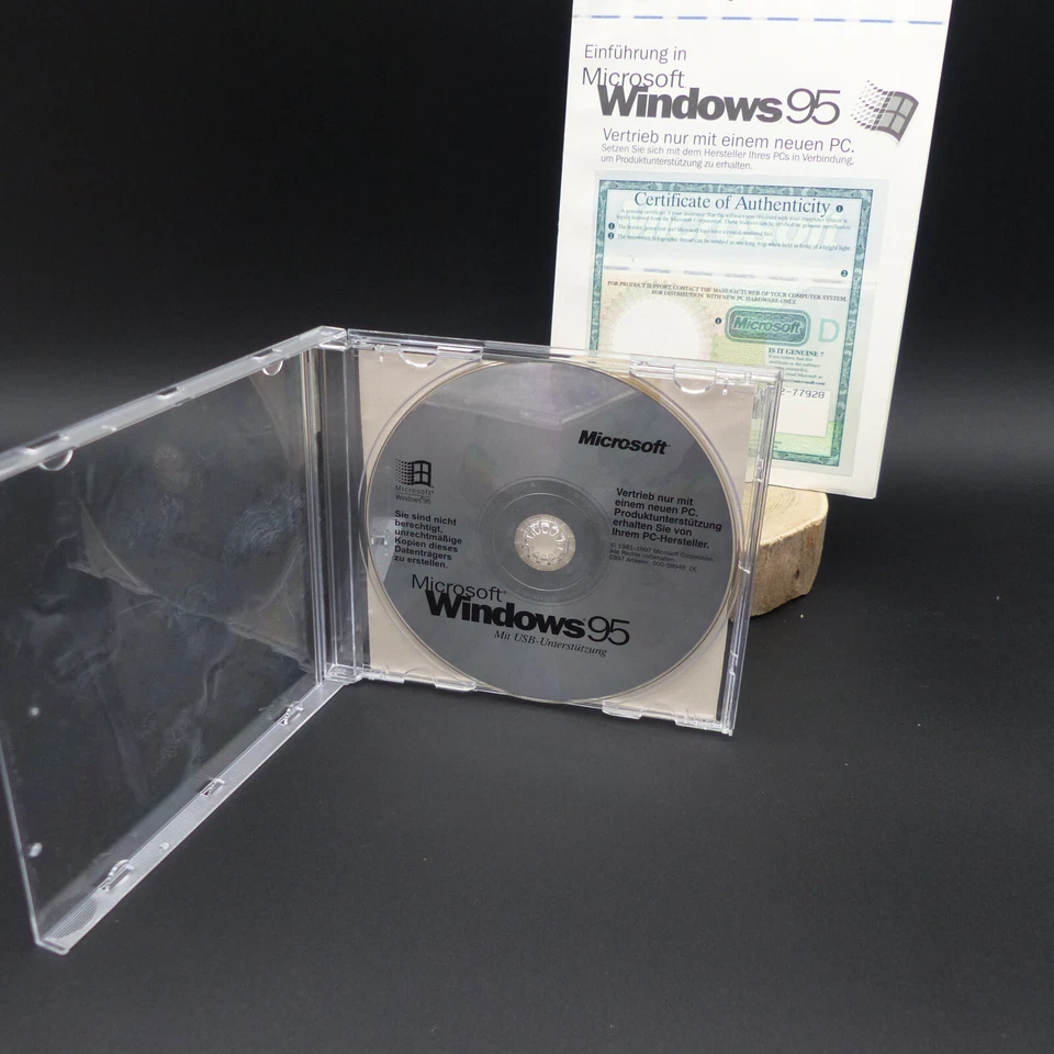 Windows 95 CD mit USB Unterstützung + Lizenz Key + Handbuch - DEUTSCH - #1297 - Bild 1 von 1