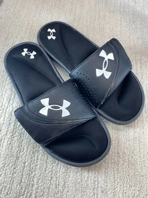 Under Armour Foam Youth Athletic Slides Size 6Y Black Slip On Sandles - Image 1 of 4