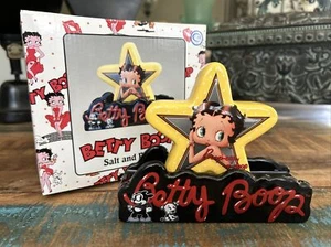 Betty Boop Star Boop-oop-a-doop Ceramic Stacking Salt Pepper w/Bimbo & Pudgy NIB - Picture 1 of 15