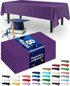Plastic Table Cloth Disposable - 8 Packs, Table Cloth for Valentine'S Day, 54"X1 - Picture 1 of 12