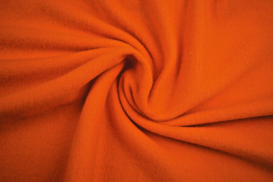 2+ Yards Solid Orange Fleece  Fabric 99" X 60" - Image 1 of 2