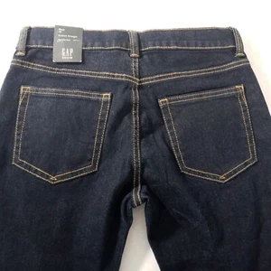 NEW Gap Jeans Boys Sz 16 Dark Blue Straight Stretch Denim Cotton Blend 28x30 - Picture 1 of 11