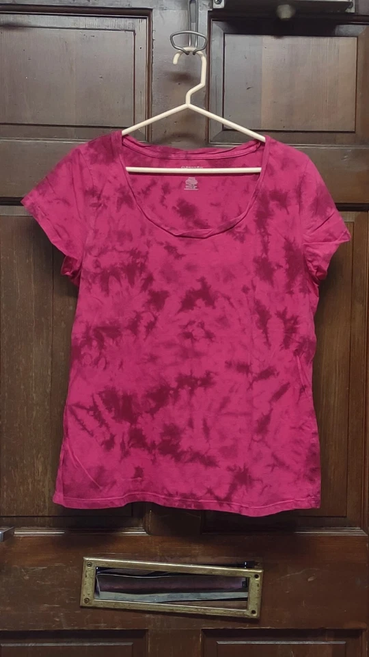 Camisa Top Camiseta Para Mujer St John's Bay SJB Roja Fucsia Manga Corta Talla L Foto 1 de 3