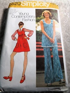 1973 Vintage Simplicity Mini Jumper+ Pants Misses size 10 Bust 32.5" - Picture 1 of 3