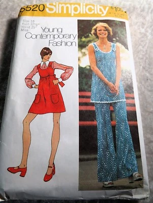 1973 Vintage Simplicity Mini Jumper+ Pants Misses size 10 Bust 32.5" - Image 1 of 3