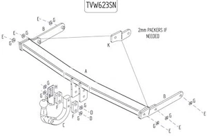 Barra de remolque de acero automotriz Towtrust cuello de cisne para Seat León 2013 - 2020 - Imagen 1 de 8