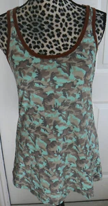NWT ROPER M Med.OR S Small Ladies Long mint green/tan Camo Tank 100% Poly - Picture 1 of 9