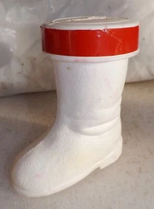 Vintage Retro 1950s Christmas Mid Century Plastic Santa Claus Boot Bank - Picture 1 of 4
