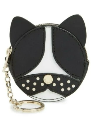 Novo com etiquetas- Ted Baker London- Murphyy- Cachorro- Bolsa de moedas de couro com chaveiro - Preto - $75 - Imagem 1 de 4