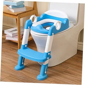 Potty Training Toilet Seat with Step Stool Ladder for Boys and Girls Blue-white - Picture 1 of 7