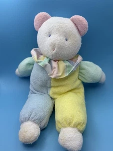 Vintage Eden Babys erster Bär Pastell Frottee Teddy Clown Halsband Plüschtier - Bild 1 von 10