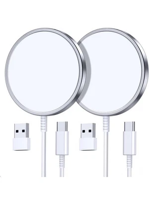 2 Pack Magnetic Wireless Charger for iPhone AirPod - Image 1 of 4