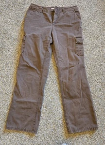 Pantalones cargo Caribbean Joe Let Go marrón para mujer talla 8 bolsillos algodón abotonado   - Imagen 1 de 12