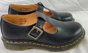 Dr. Martens Polley Größe UK6 US8 Mary Jane schwarz Leder Schnalle T-Bar Riemen Schuhe - Bild 1 von 9