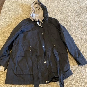 Liz Claiborne Hooded Water Resistant Midweight Anorak Black size L - Picture 1 of 2