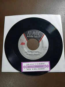 BUFFALO SPRINGFIELD For What It's Worth / Rock 'N Roll Woman 45 w/ Title Strip - Picture 1 of 2