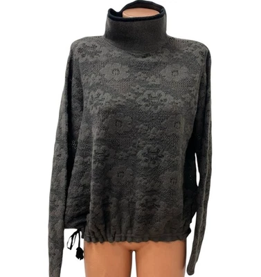 SARAH PACINI 均码 S M L 22% 羊毛套衫毛衣棕色花卉 — 第 1/4 张图片