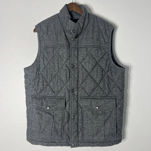 Chaleco acolchado acolchado Banana Republic para hombre L gris forrado con textura exterior Cabincore - Imagen 1 de 12