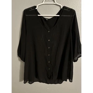 Blusa Zenobia donna XL nera con bottoni e frange aperte schiena cowgirl anni 90 usata in ottime condizioni - Foto 1 di 7